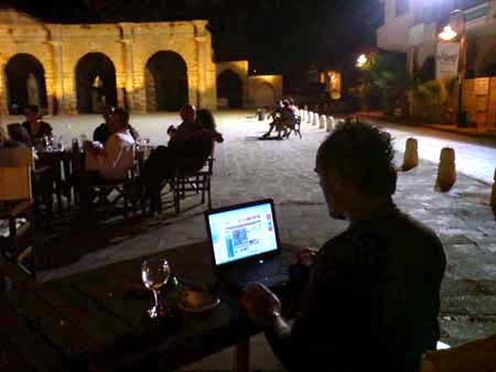 Enjoying a warm summer evening at Namık Kemal Piazza, Famagusta