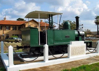 The engine no.1 of the last train from Nicosia to Famagusta on 31st December 1951 now rests for display in Polat Pasha Boulevard in Famagusta 