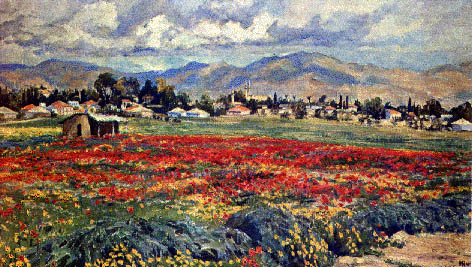 "A View from old Nicosia" (39.5 x 65 cm)