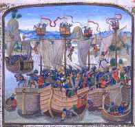 The Cypriot admiral attacked this fleet off the Cilician coast and captured or burnt the Turkish ships.