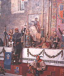Feast held in London in honour of the King of Cyprus Pierre I Also present were the Kings of England, Scotland, France and Denmark